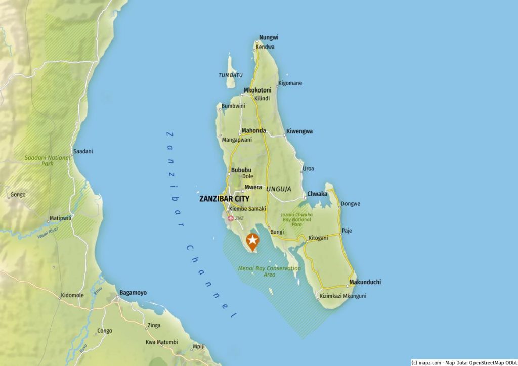 Villa Retreat Zanzibar Map